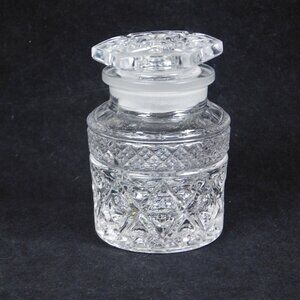 Imperial Glass Cape Cod Clear Rare Horseradish Jar with Lid Discontinued 3.75"